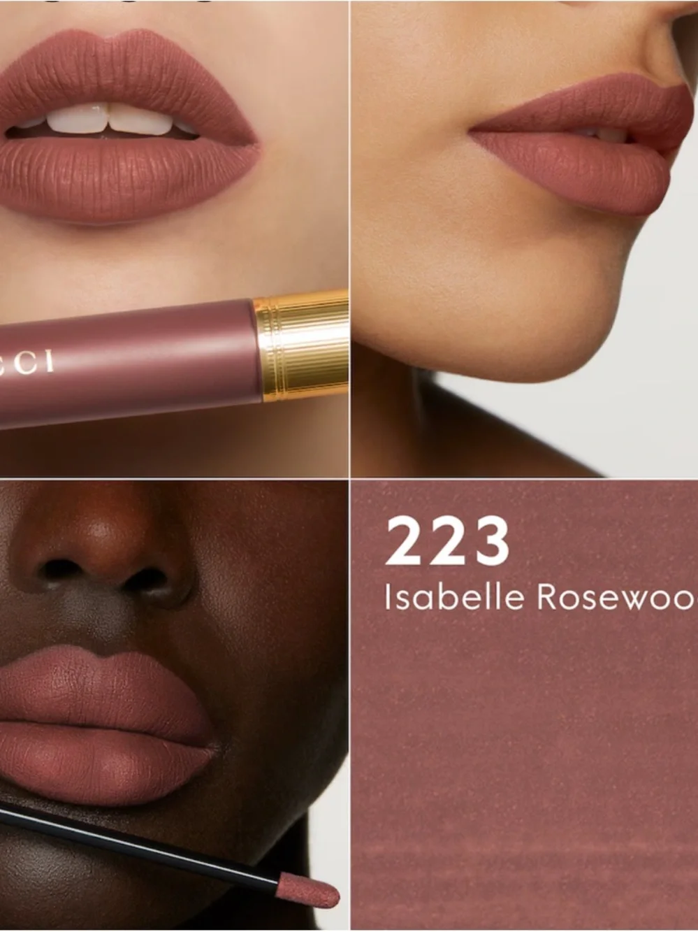 Gucci Liquid Matte Lip Color  Transfer Proof 223 Isabelle Rosewood
